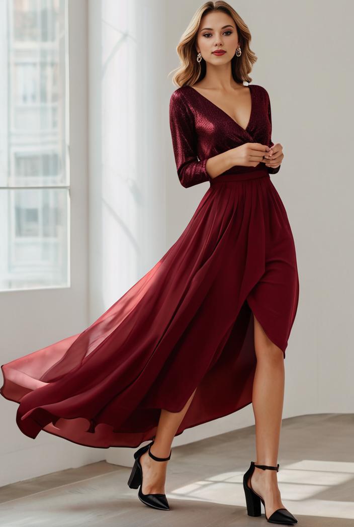 3 4 sleeve sheer sequin stripe high low hem evening dress 127707