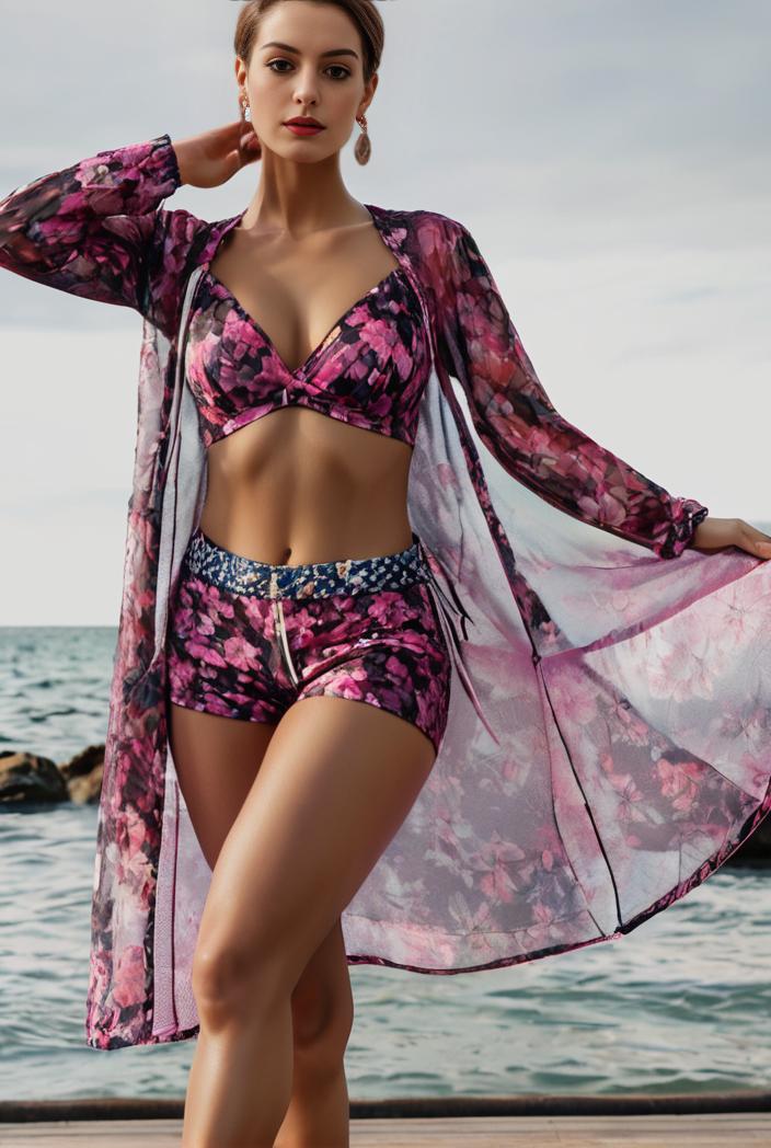 3 pieces sexy print bikini women high waist swimsuit cover up swimwear female lady bathing suit swimming summer beachwear 127790