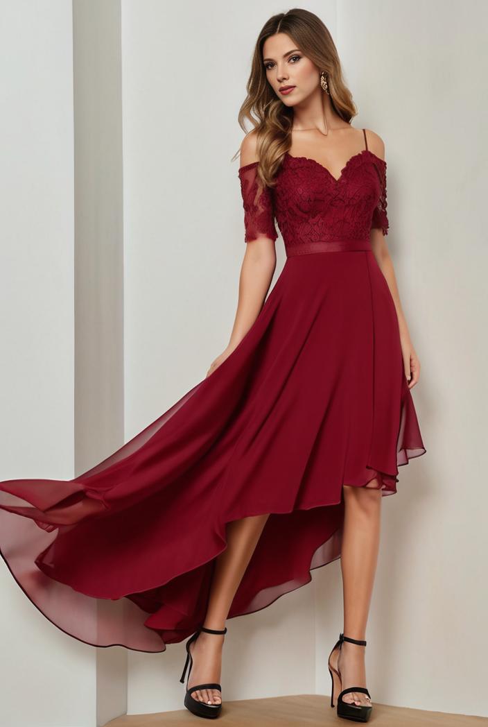 3 4 sleeve sheer sequin stripe high low hem evening dress 138895