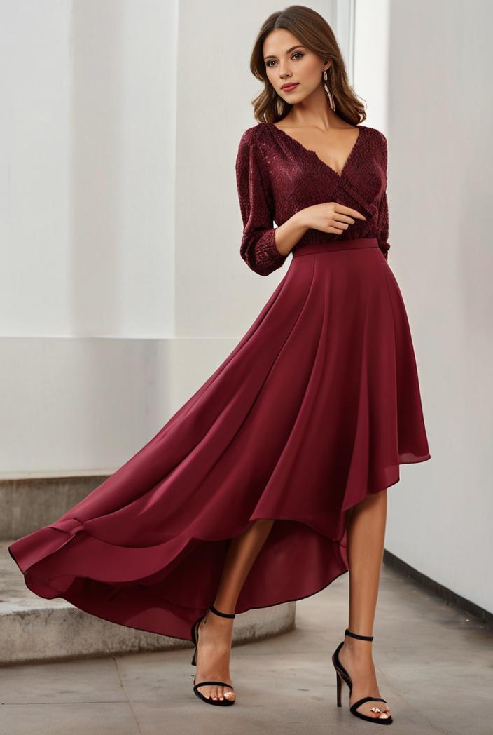 3 4 sleeve sheer sequin stripe high low hem evening dress 138918