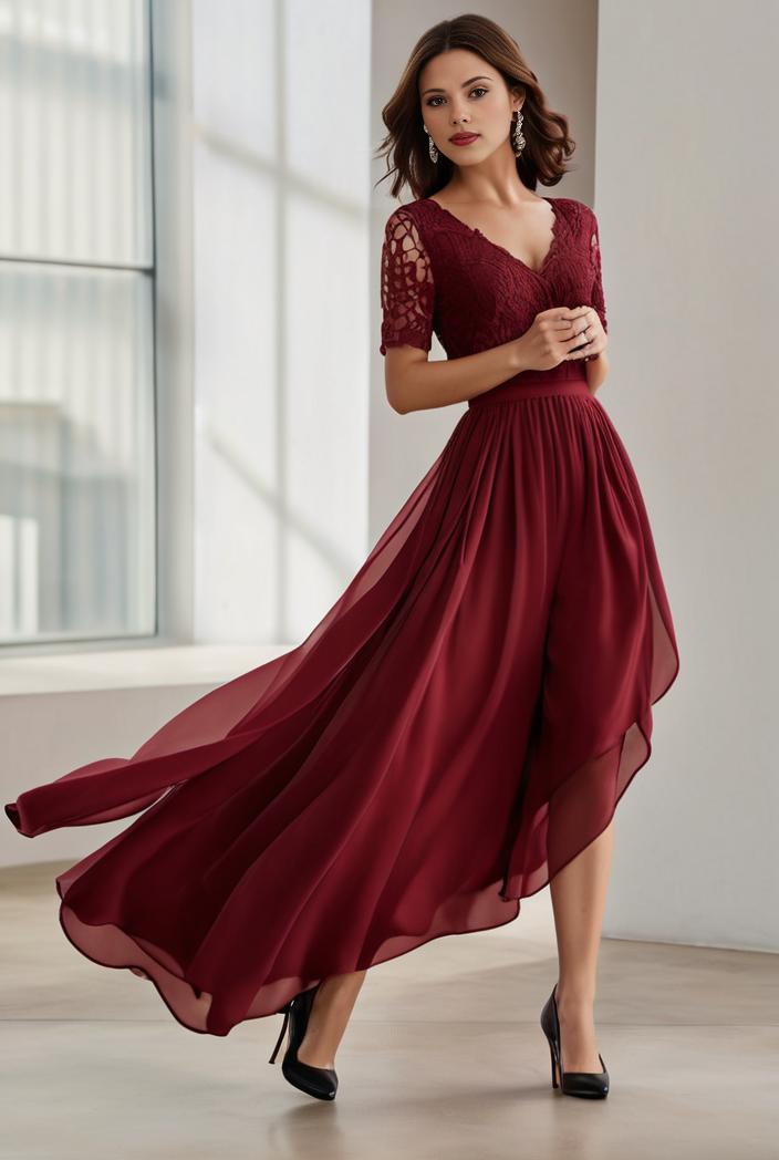 3 4 sleeve sheer sequin stripe high low hem evening dress 138920