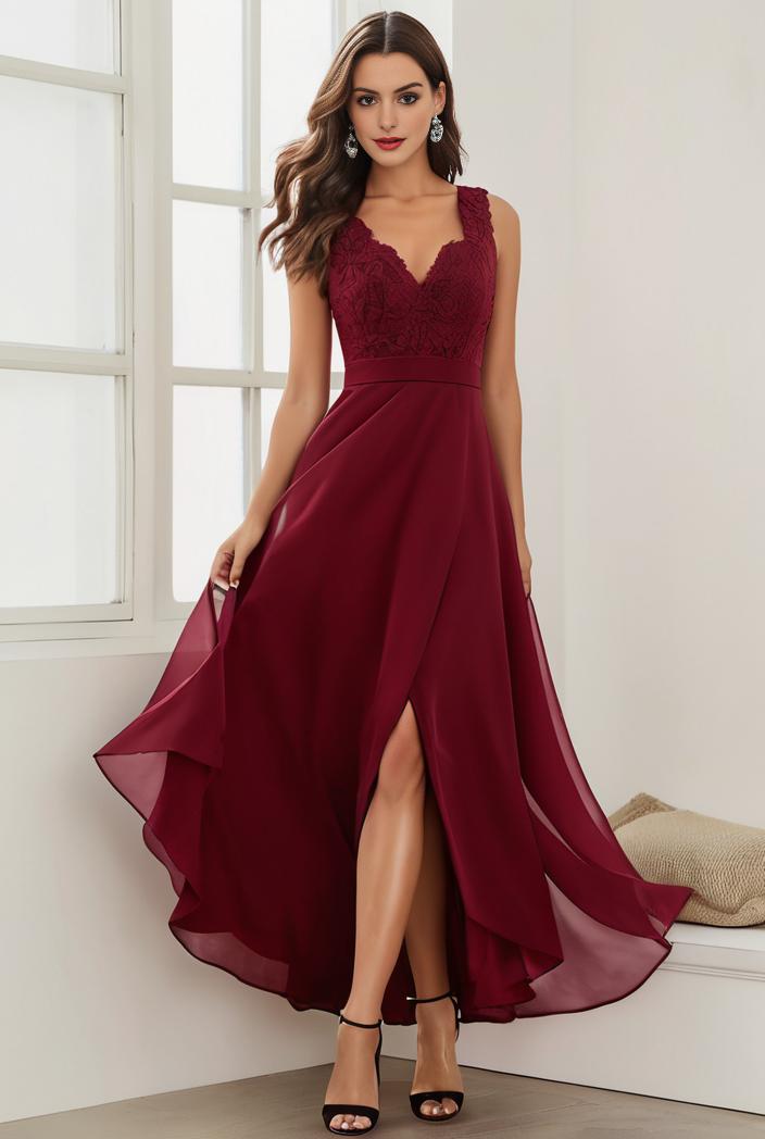 3 4 sleeve sheer sequin stripe high low hem evening dress 136301