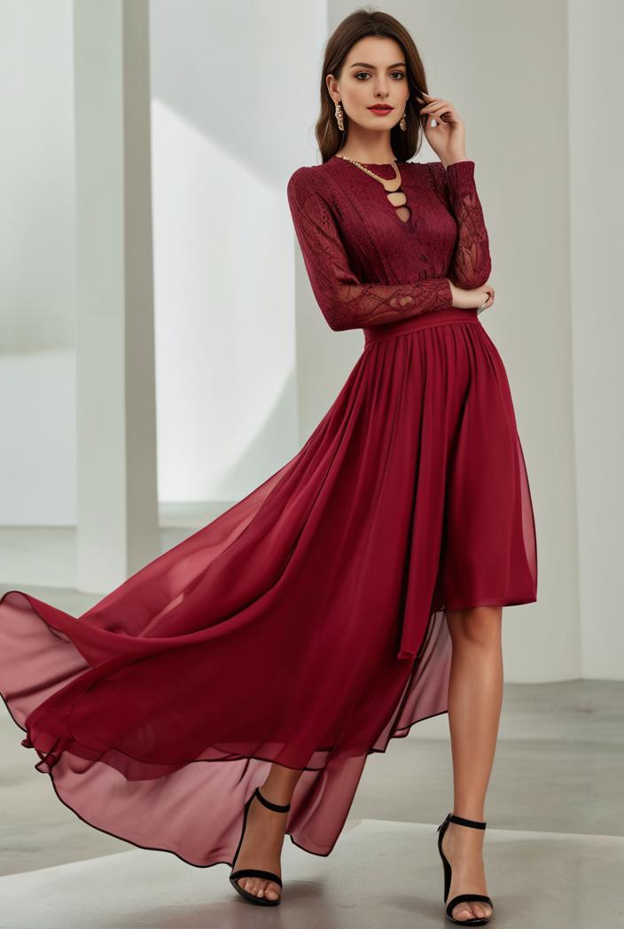 3 4 sleeve sheer sequin stripe high low hem evening dress 136316