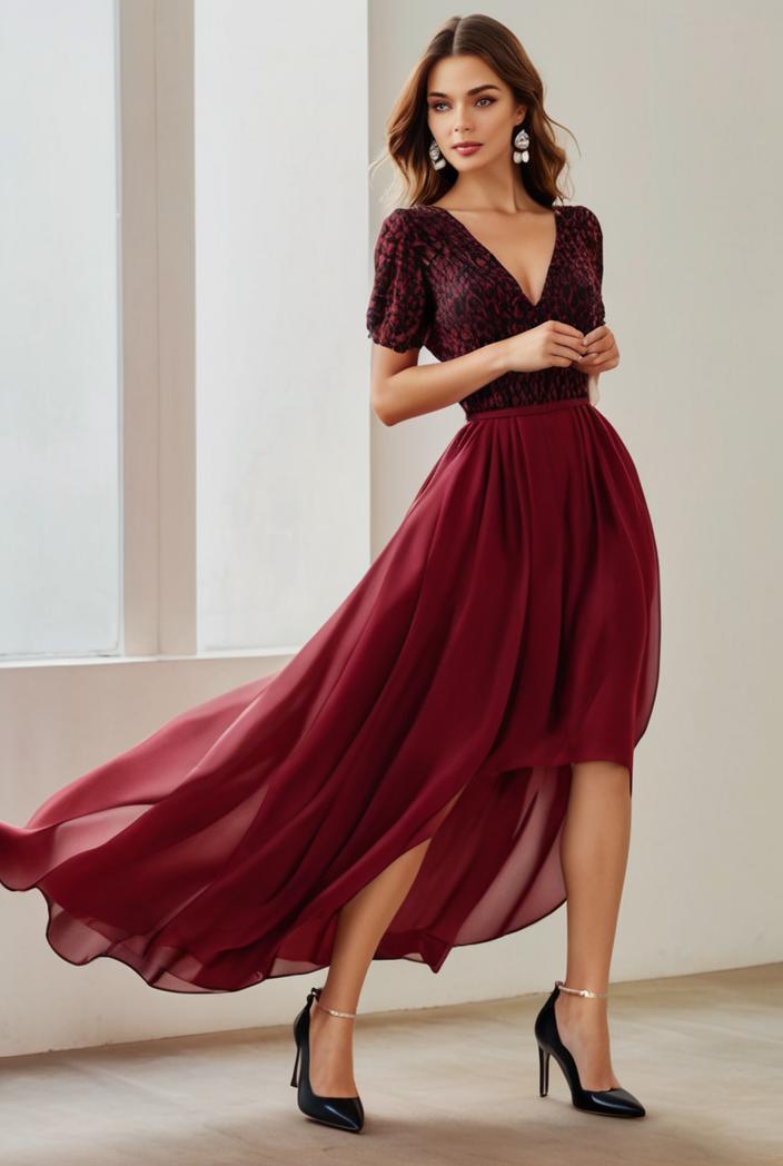 3 4 sleeve sheer sequin stripe high low hem evening dress 137007