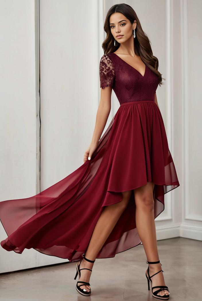 3 4 sleeve sheer sequin stripe high low hem evening dress 131224