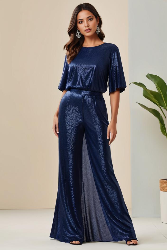 3 4 sleeve bodycon plunging back sequin evening dress 124995