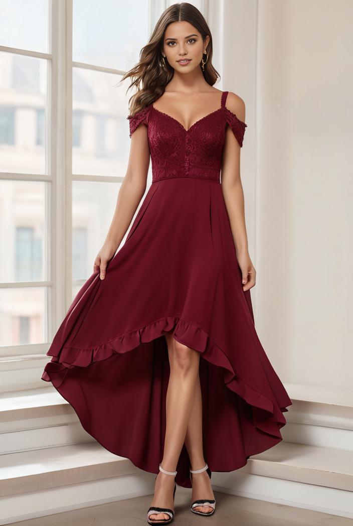 3 4 sleeve sheer sequin stripe high low hem evening dress 125058
