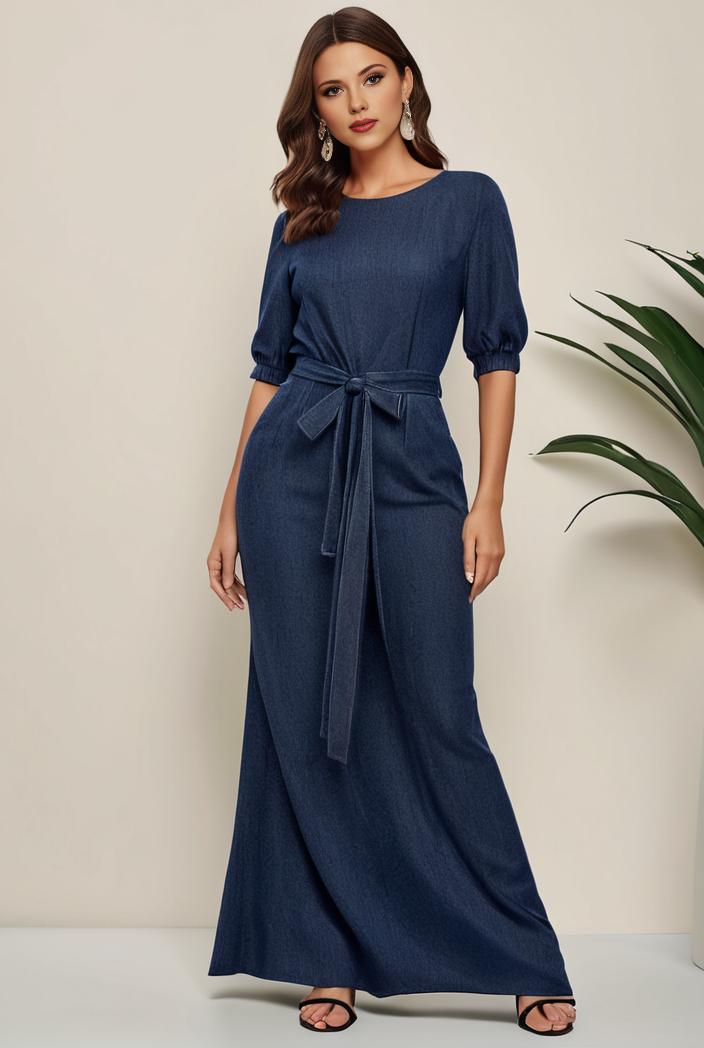 3 4 sleeve bodycon plunging back sequin evening dress 126068