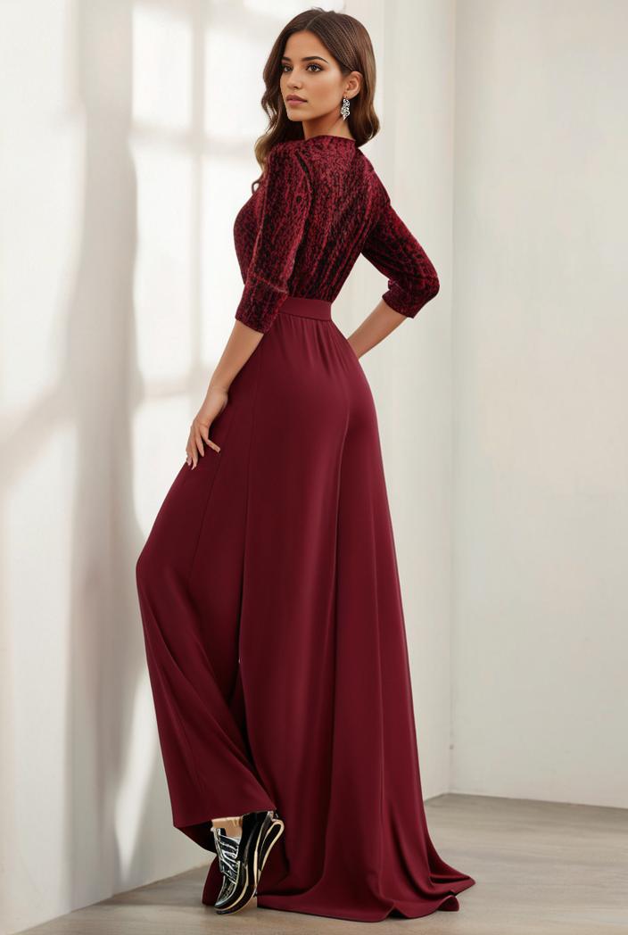 3 4 sleeve sheer sequin stripe high low hem evening dress 121195