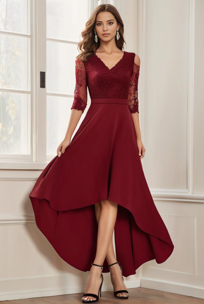 3 4 sleeve sheer sequin stripe high low hem evening dress 121211