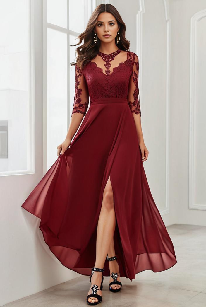 3 4 sleeve sheer sequin stripe high low hem evening dress 121218