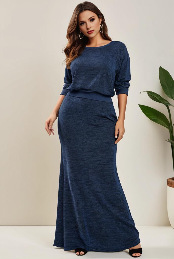 3 4 sleeve bodycon plunging back sequin evening dress 107587
