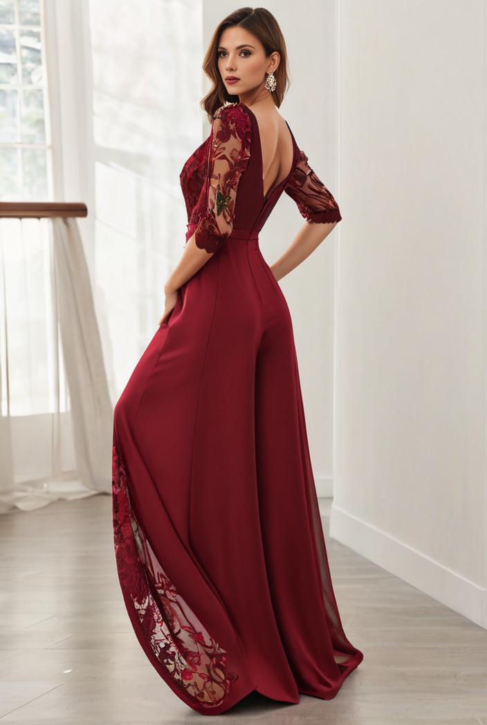 3 4 sleeve sheer sequin stripe high low hem evening dress 107663