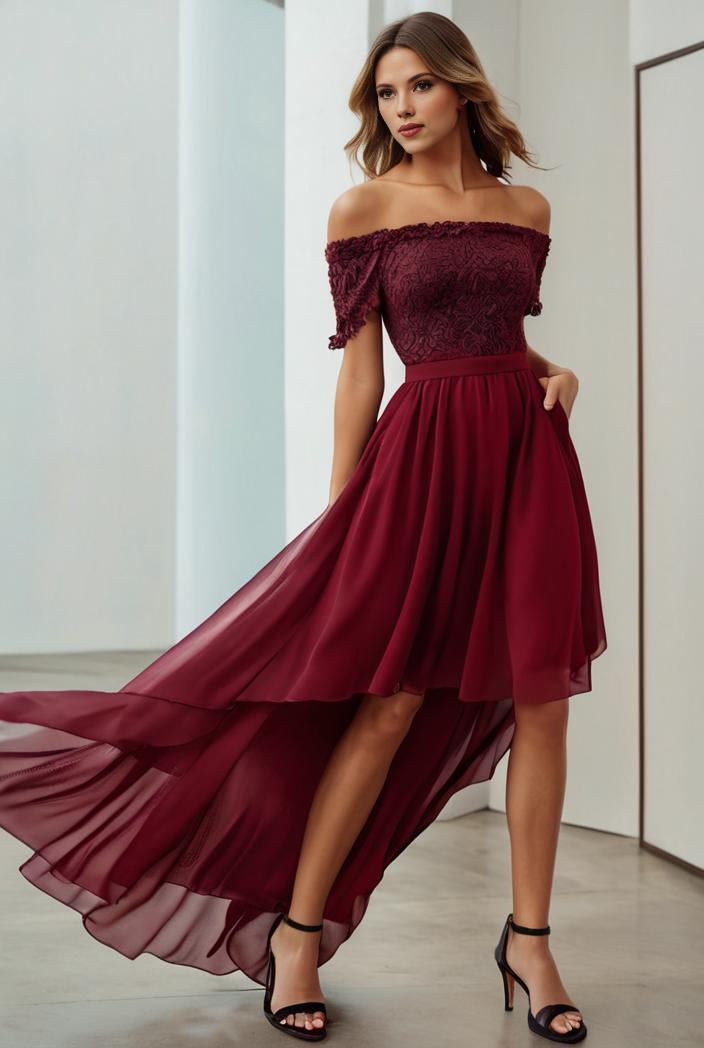 3 4 sleeve sheer sequin stripe high low hem evening dress 107670