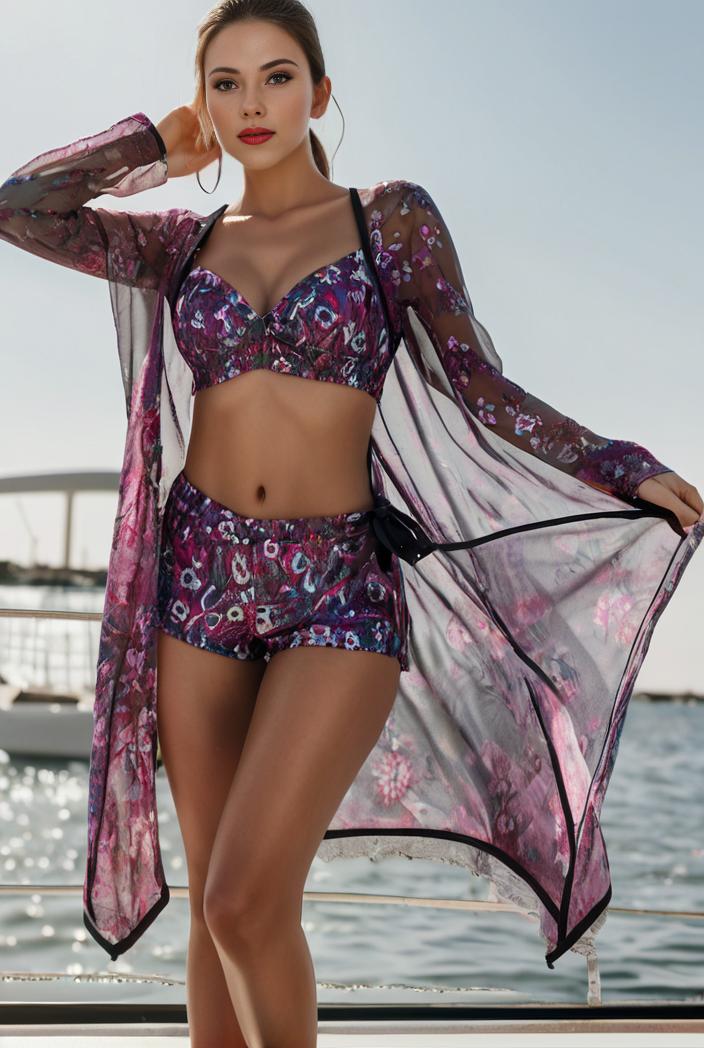 3 pieces sexy print bikini women high waist swimsuit cover up swimwear female lady bathing suit swimming summer beachwear 114488