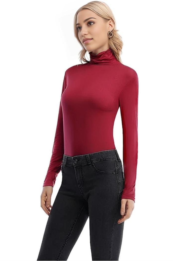 3 sets of turtleneck tees comfy long sleeve shirt perfect for spring autumn women s apparel 145981