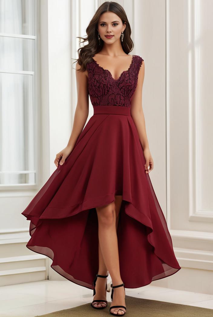 3 4 sleeve sheer sequin stripe high low hem evening dress 134008