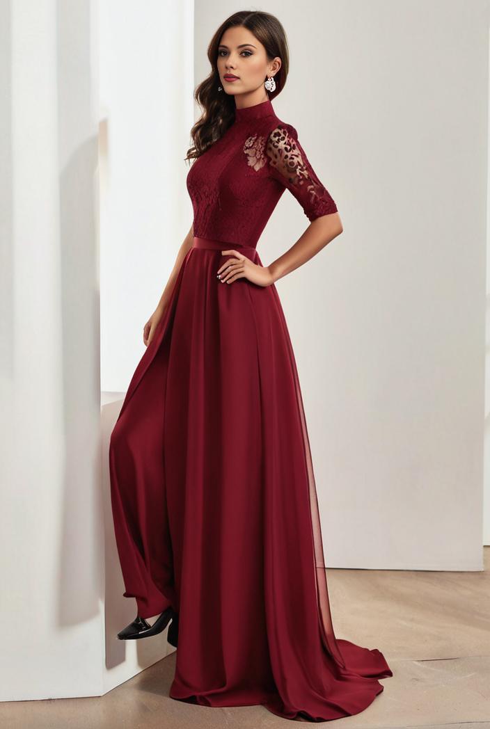 3 4 sleeve sheer sequin stripe high low hem evening dress 132418