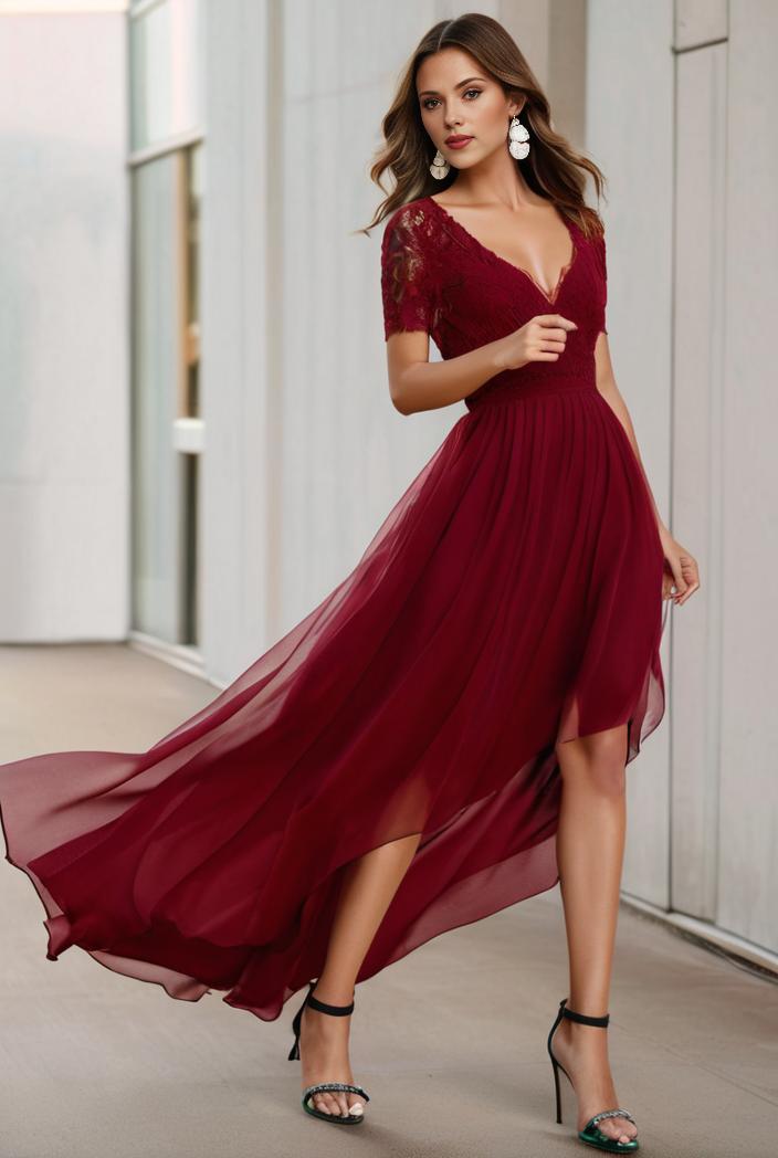 3 4 sleeve sheer sequin stripe high low hem evening dress 132423