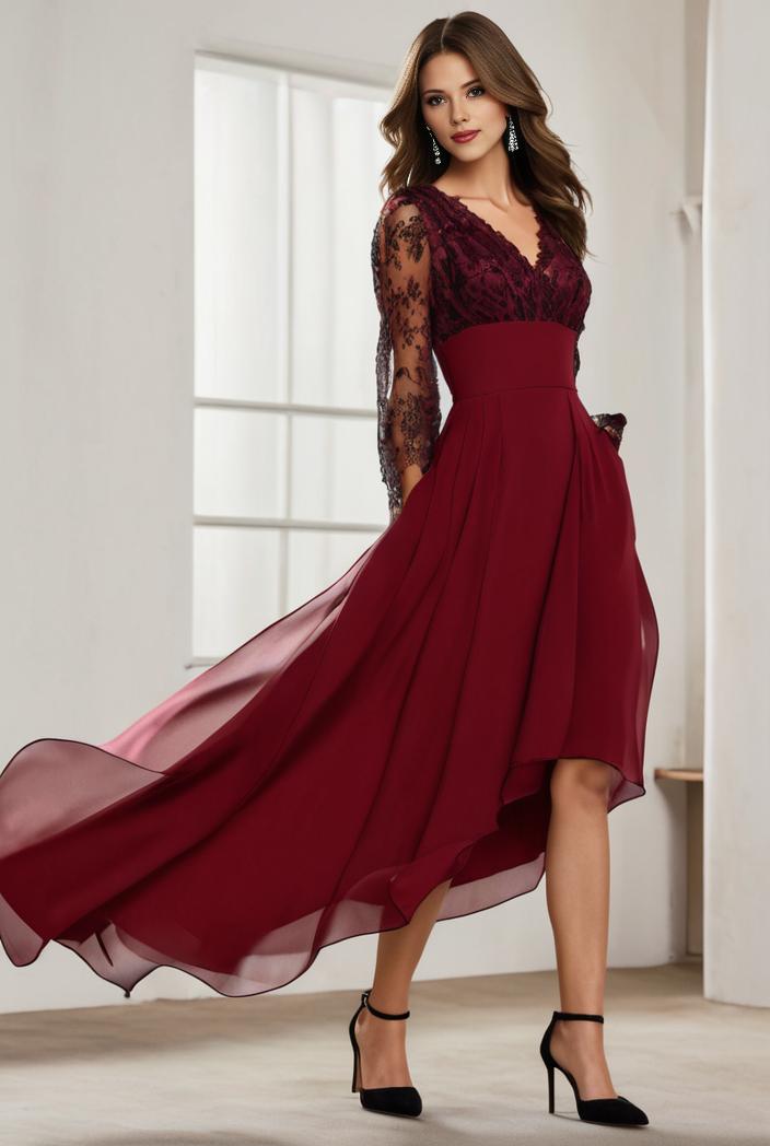 3 4 sleeve sheer sequin stripe high low hem evening dress 132428
