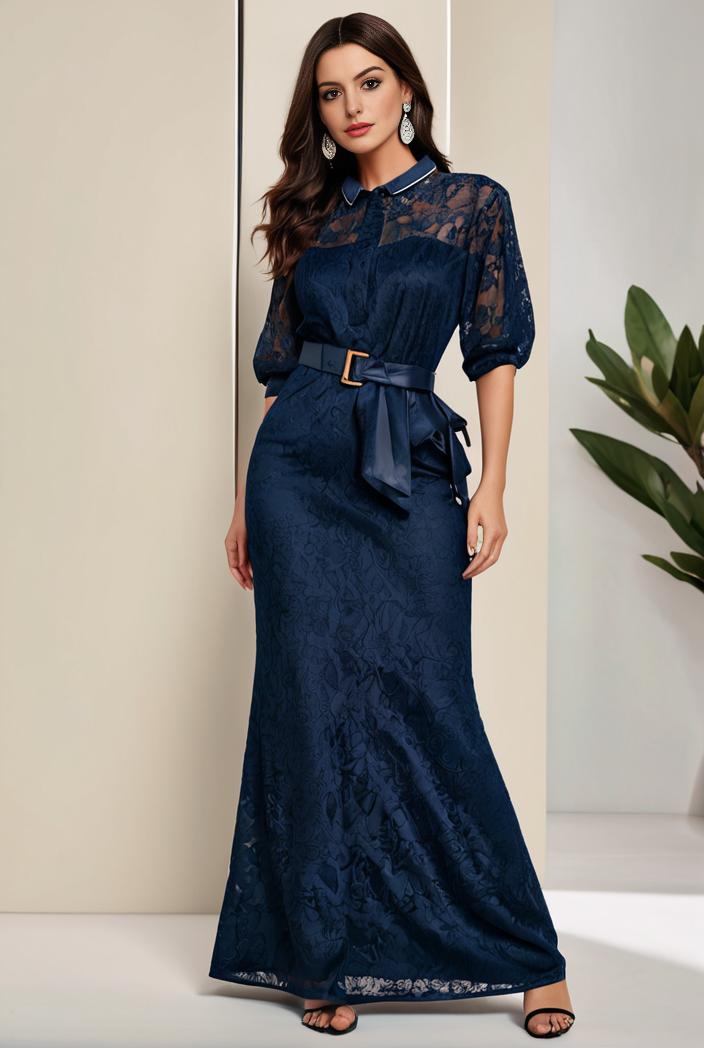 3 4 sleeve bodycon plunging back sequin evening dress 142438
