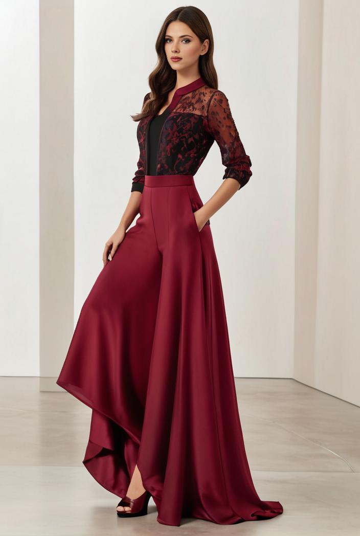 3 4 sleeve sheer sequin stripe high low hem evening dress 116610