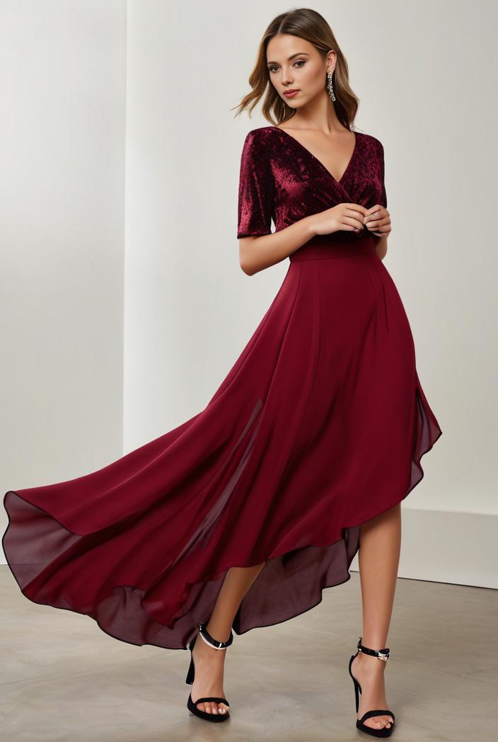 3 4 sleeve sheer sequin stripe high low hem evening dress 116620