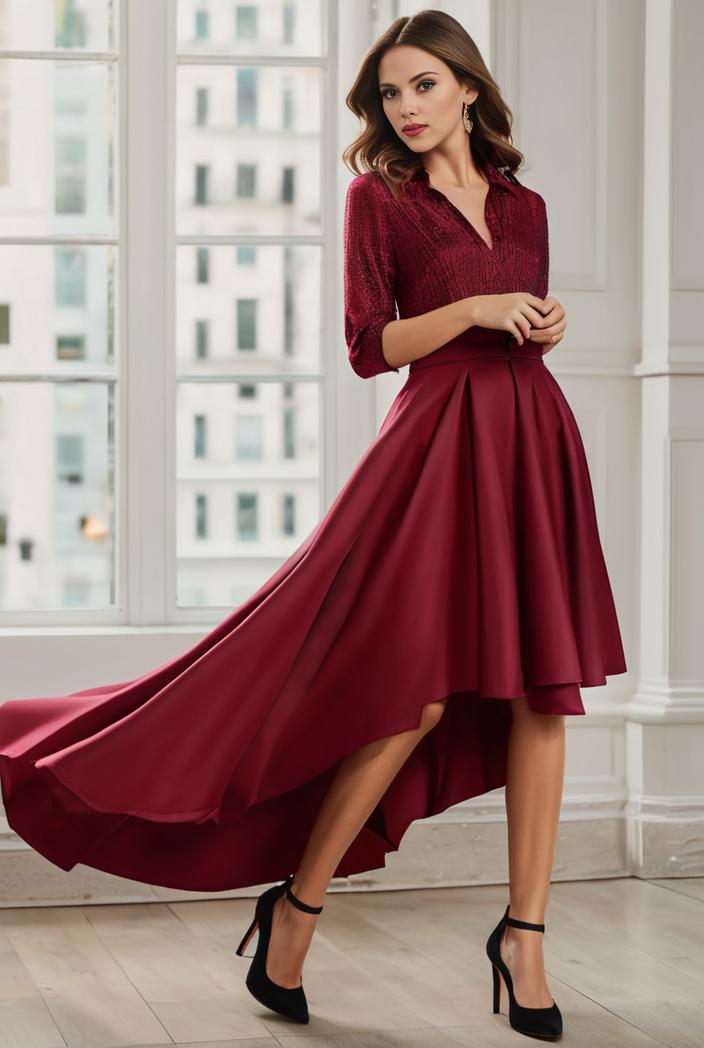 3 4 sleeve sheer sequin stripe high low hem evening dress 128476
