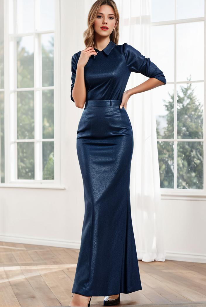 3 4 sleeve bodycon plunging back sequin evening dress 126106
