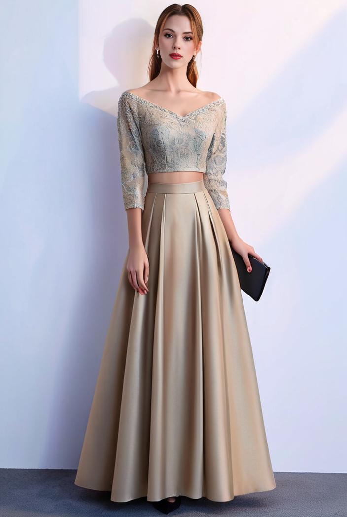 elegant women s sequin color block swing dress with 3 4 length sleeve 137628