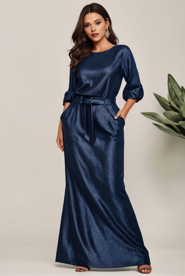 3 4 sleeve bodycon plunging back sequin evening dress 141807