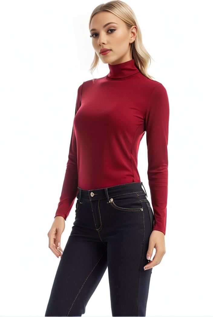 3 sets of turtleneck tees comfy long sleeve shirt perfect for spring autumn women s apparel 149675