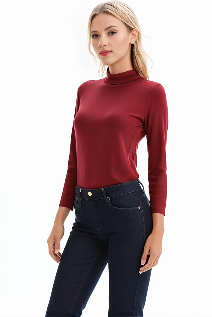 3 sets of turtleneck tees comfy long sleeve shirt perfect for spring autumn women s apparel 149678