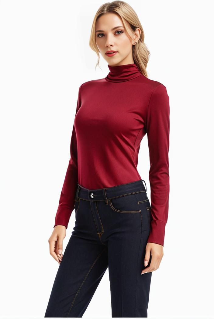 3 sets of turtleneck tees comfy long sleeve shirt perfect for spring autumn women s apparel 149680