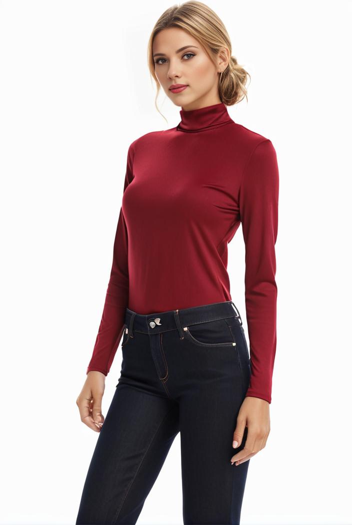3 sets of turtleneck tees comfy long sleeve shirt perfect for spring autumn women s apparel 149679