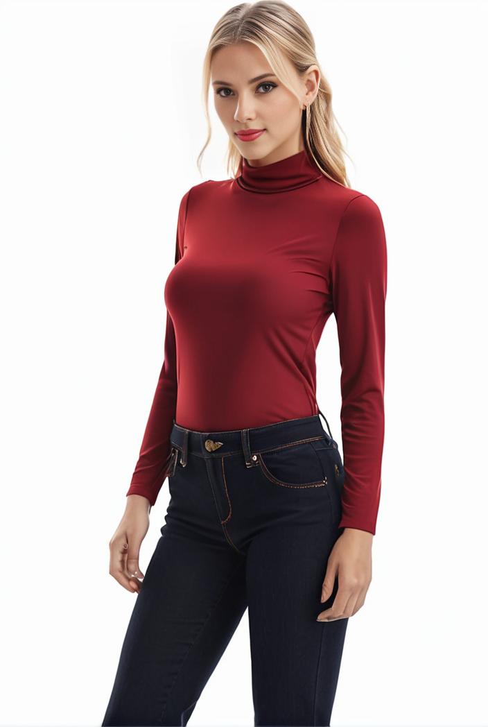 3 sets of turtleneck tees comfy long sleeve shirt perfect for spring autumn women s apparel 149681