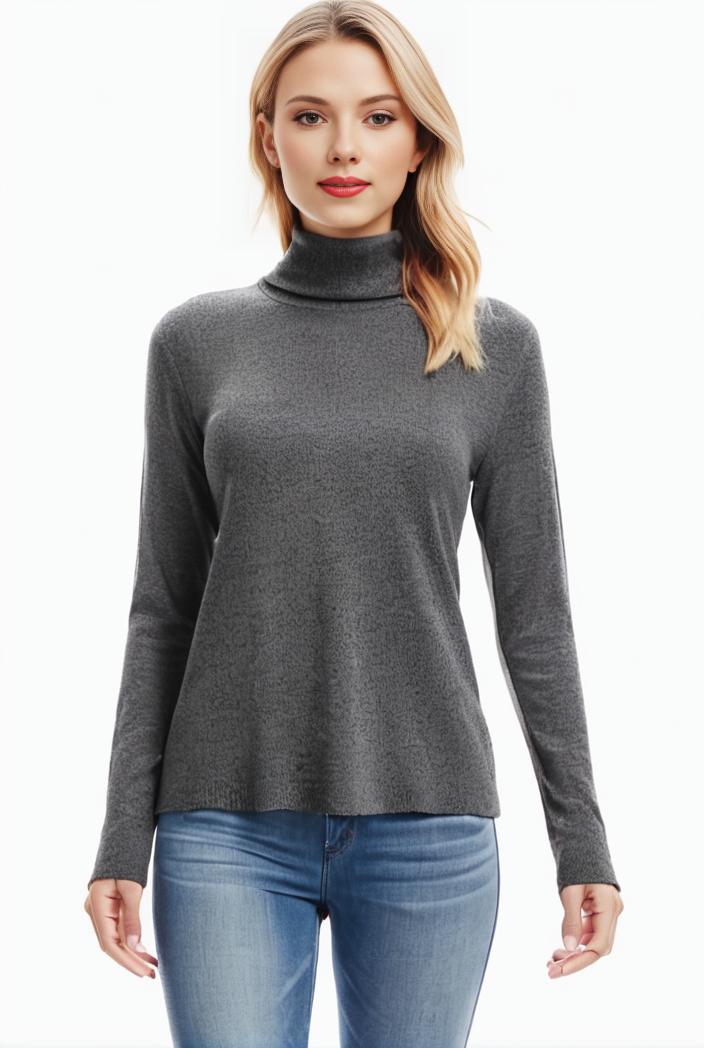 3 sets of turtleneck tees comfy long sleeve shirt perfect for spring autumn women s apparel 149690
