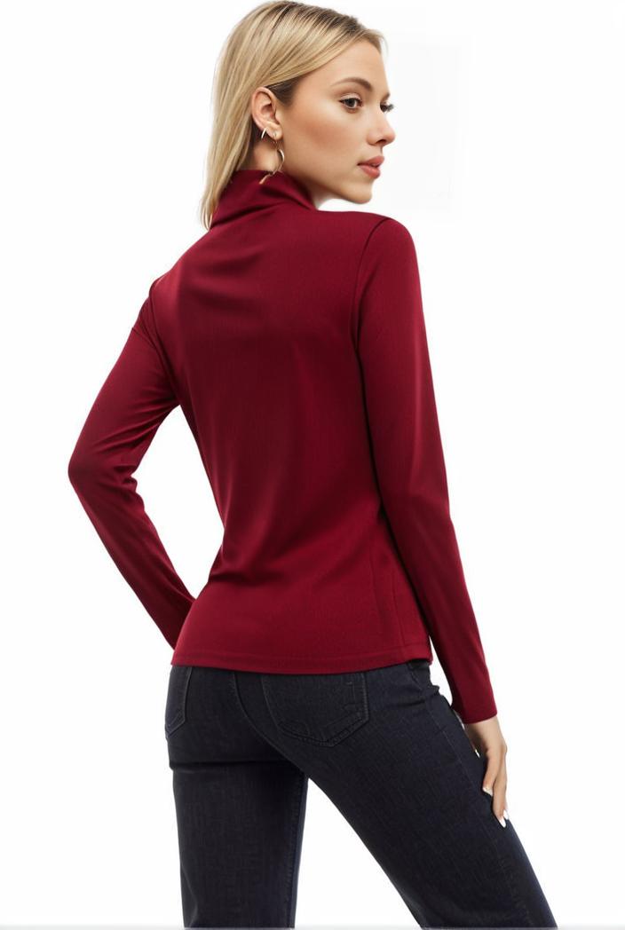 3 sets of turtleneck tees comfy long sleeve shirt perfect for spring autumn women s apparel 149692