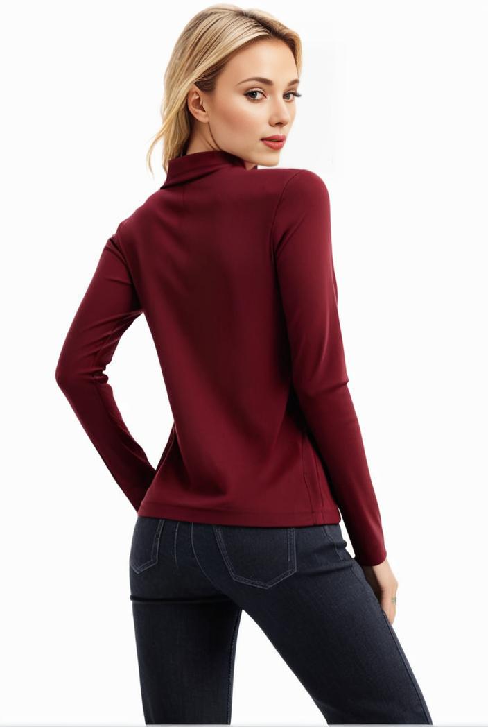 3 sets of turtleneck tees comfy long sleeve shirt perfect for spring autumn women s apparel 149691