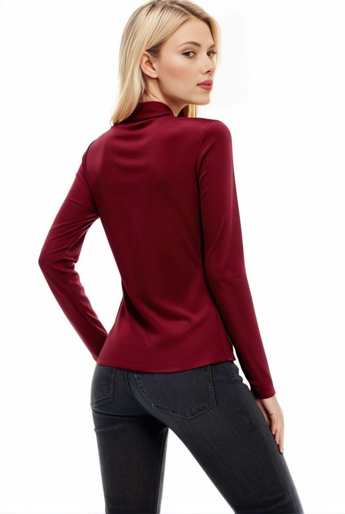 3 sets of turtleneck tees comfy long sleeve shirt perfect for spring autumn women s apparel 149696
