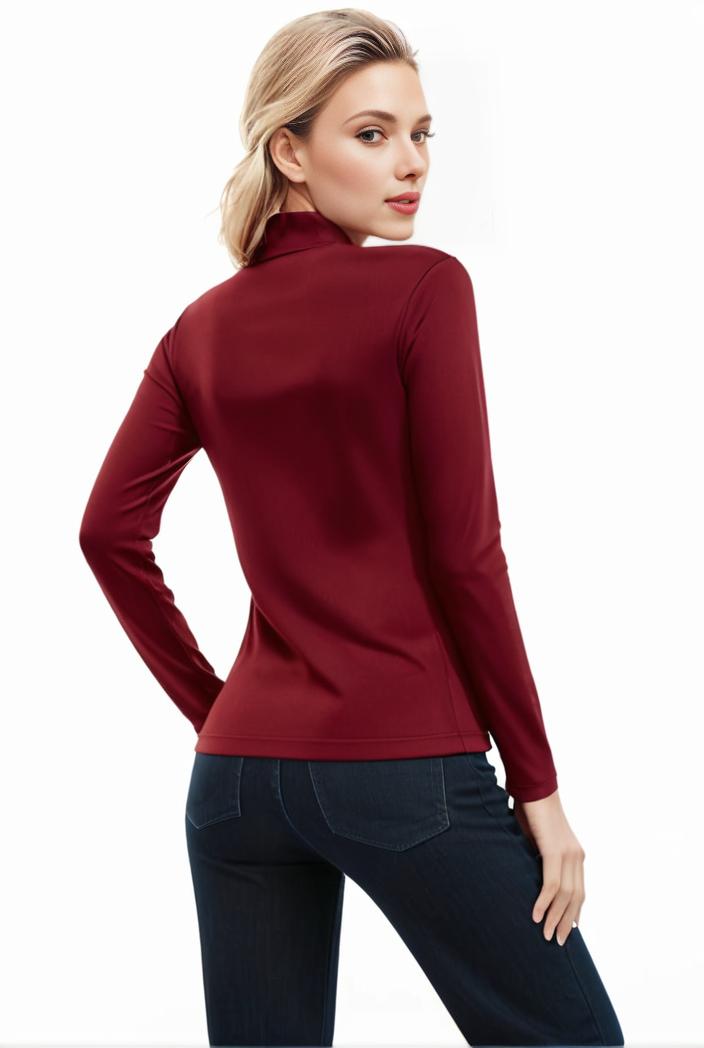 3 sets of turtleneck tees comfy long sleeve shirt perfect for spring autumn women s apparel 149697
