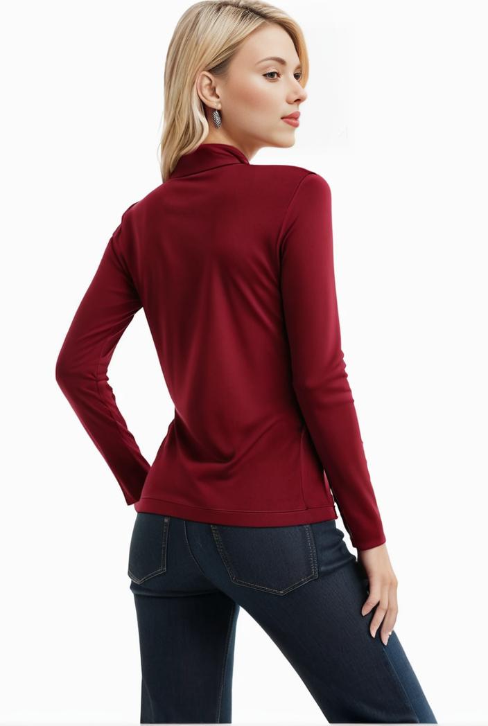 3 sets of turtleneck tees comfy long sleeve shirt perfect for spring autumn women s apparel 149698