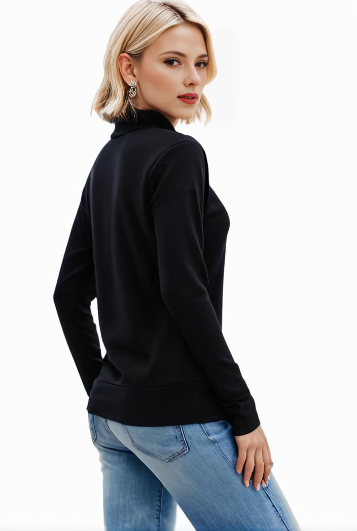 3 sets of turtleneck tees comfy long sleeve shirt perfect for spring autumn women s apparel 149701