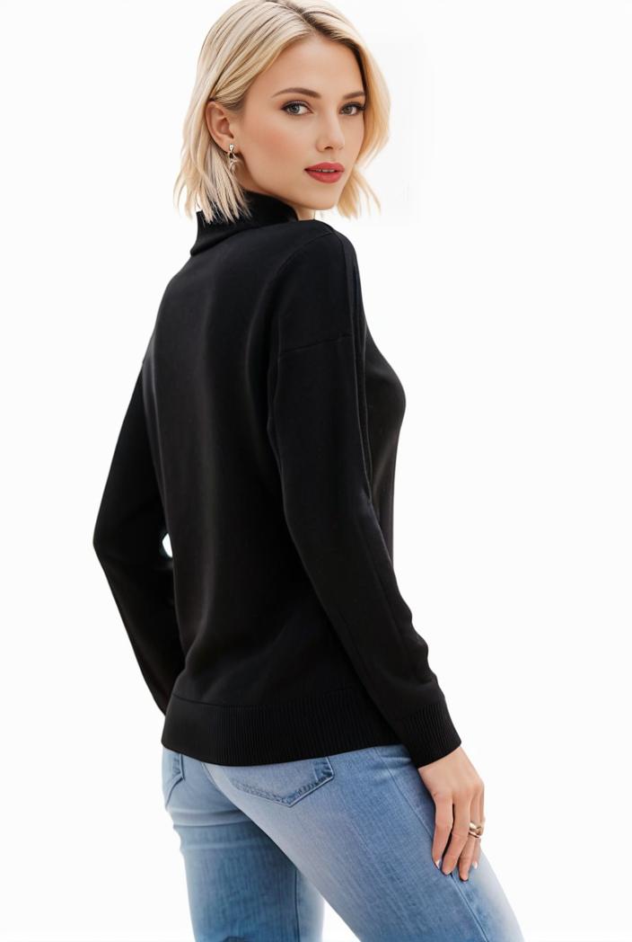 3 sets of turtleneck tees comfy long sleeve shirt perfect for spring autumn women s apparel 149703