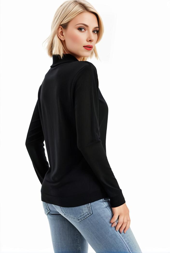 3 sets of turtleneck tees comfy long sleeve shirt perfect for spring autumn women s apparel 149704