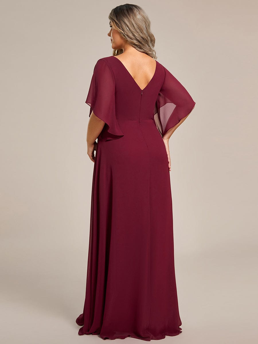 Mother of the Bride Dress with Half Sleeves & Applique Embellishments