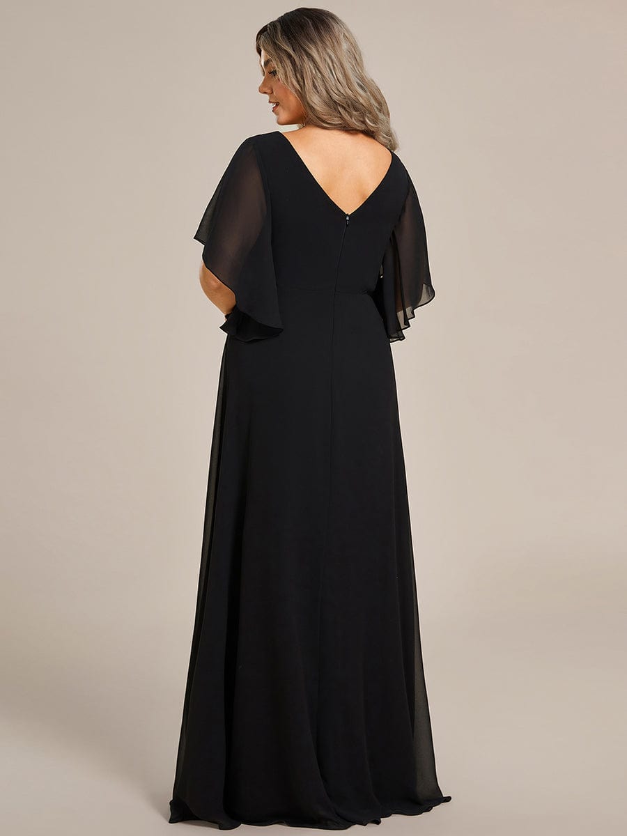 Mother of the Bride Dress with Half Sleeves & Applique Embellishments